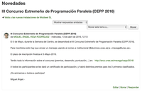III Concurso Extremeño de Programación Paralela (CEPP 2016) - jueves 5 de mayo #semanaEPCC16