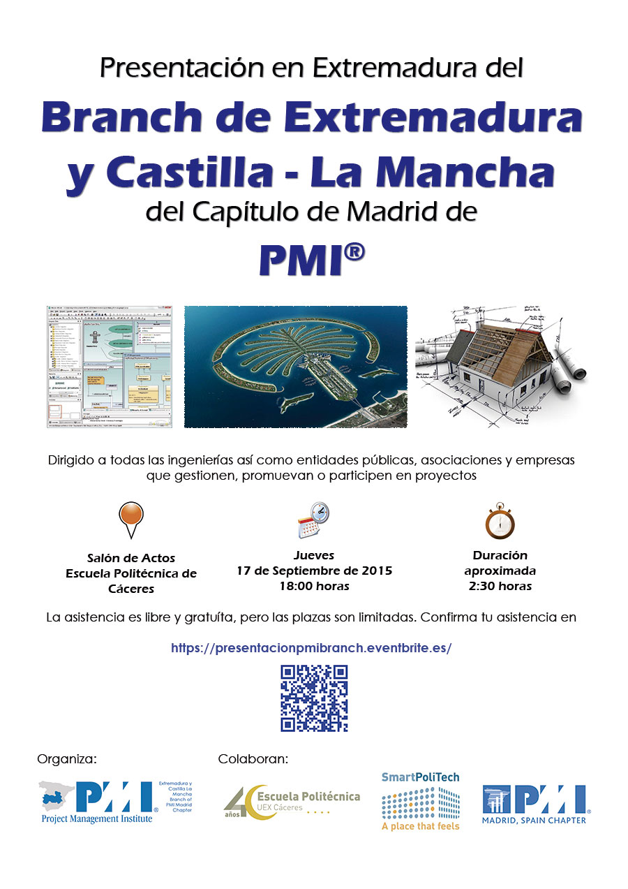 Presentación del PMI (Project Management Institute): jueves 17/09/2015 18h @pmiexclmbranch