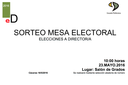 Sorteo mesa electoral - elecciones a Director-a / lunes 23 de mayo 10h