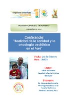 La Asociación "Dando C@lor" organiza la Conferencia "Realidad de la Oncología Pediátrica en el Perú. Educación para el Desarrollo".