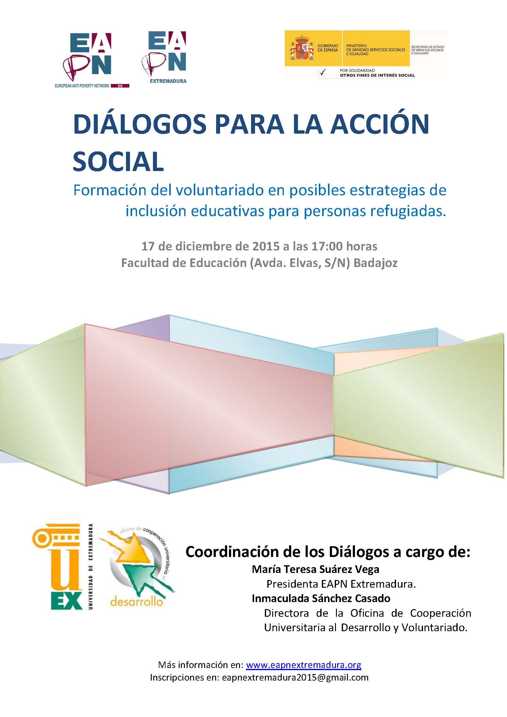 Diálogos para la Acción Social: “Formación del voluntariado en posibles estrategias de inclusión educativas para personas refugiadas”.