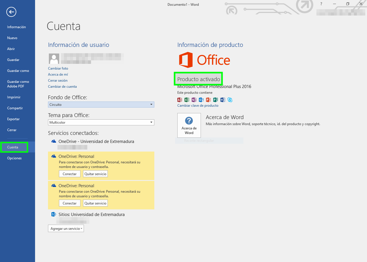 Comprobación de activación de productos Microsoft — Portal de la UEX -  Bienvenido a la Universidad de Extremadura