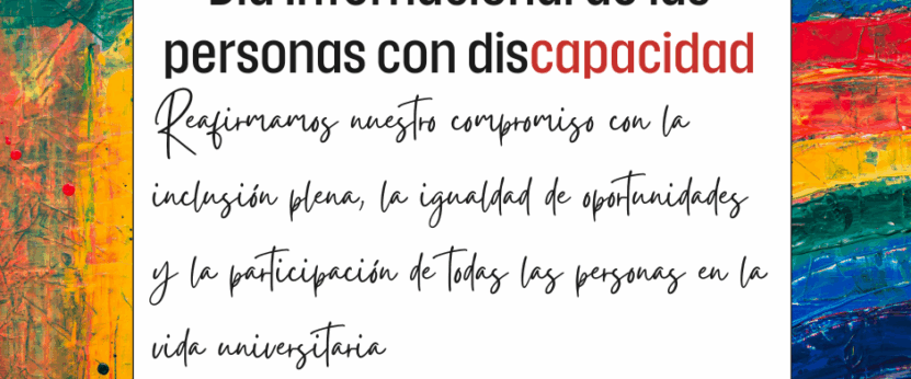 Cartel de CRUE en el 3 de diciembre, día que conmemora el Día Internacional de las Personas con Discapacidad